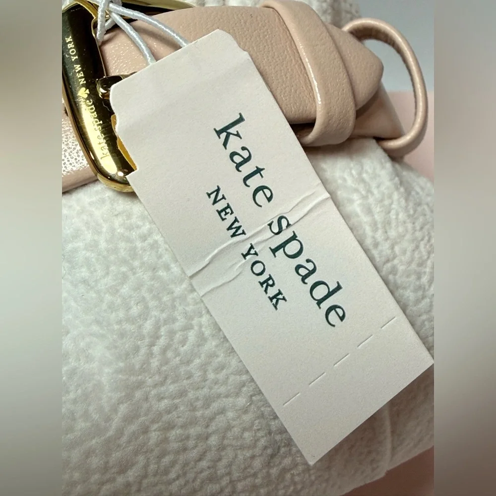 Kate Spade New York KSW9023 Crystal Dial Blush Leather Watch & Box NWT